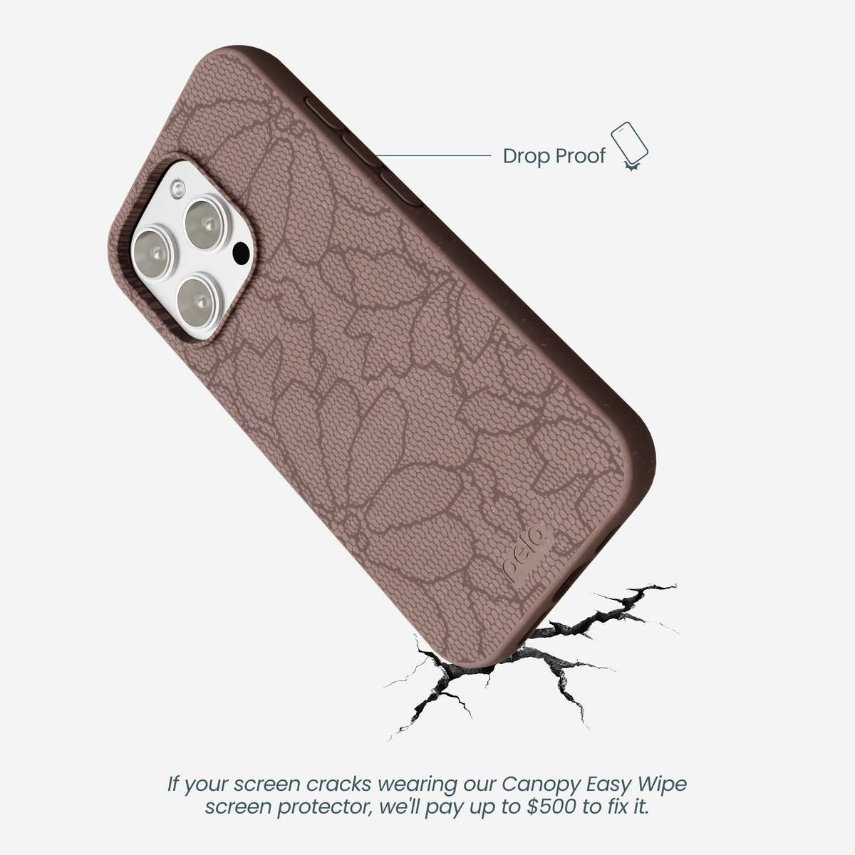 Chocolate Brown Lace Botanica iPhone 16 Pro Max Case