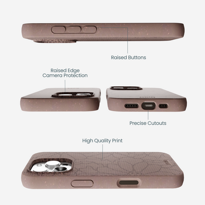 Chocolate Brown Lace Botanica iPhone 16 Pro Max Case