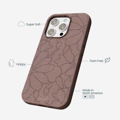 Chocolate Brown Lace Botanica iPhone 16 Pro Max Case