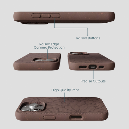 Chocolate Brown Lace Botanica iPhone 16 Pro Case