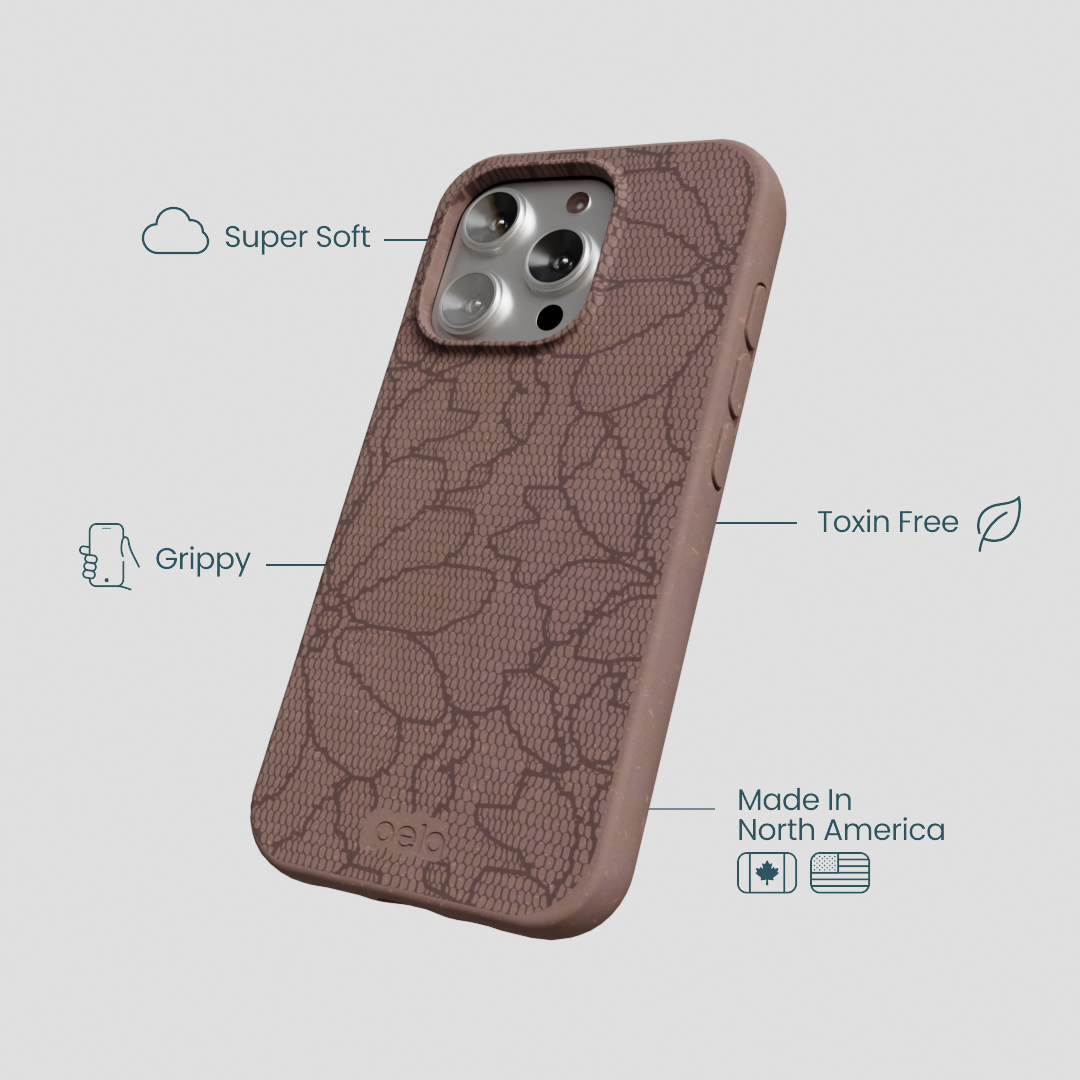 Chocolate Brown Lace Botanica iPhone 16 Pro Case