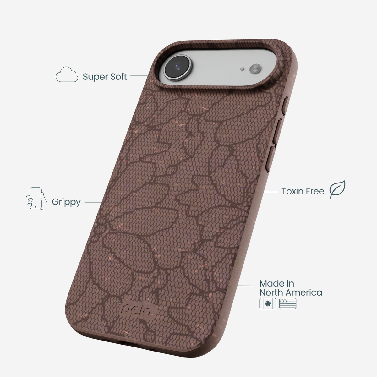 Chocolate Brown Lace Botanica iPhone Air Case