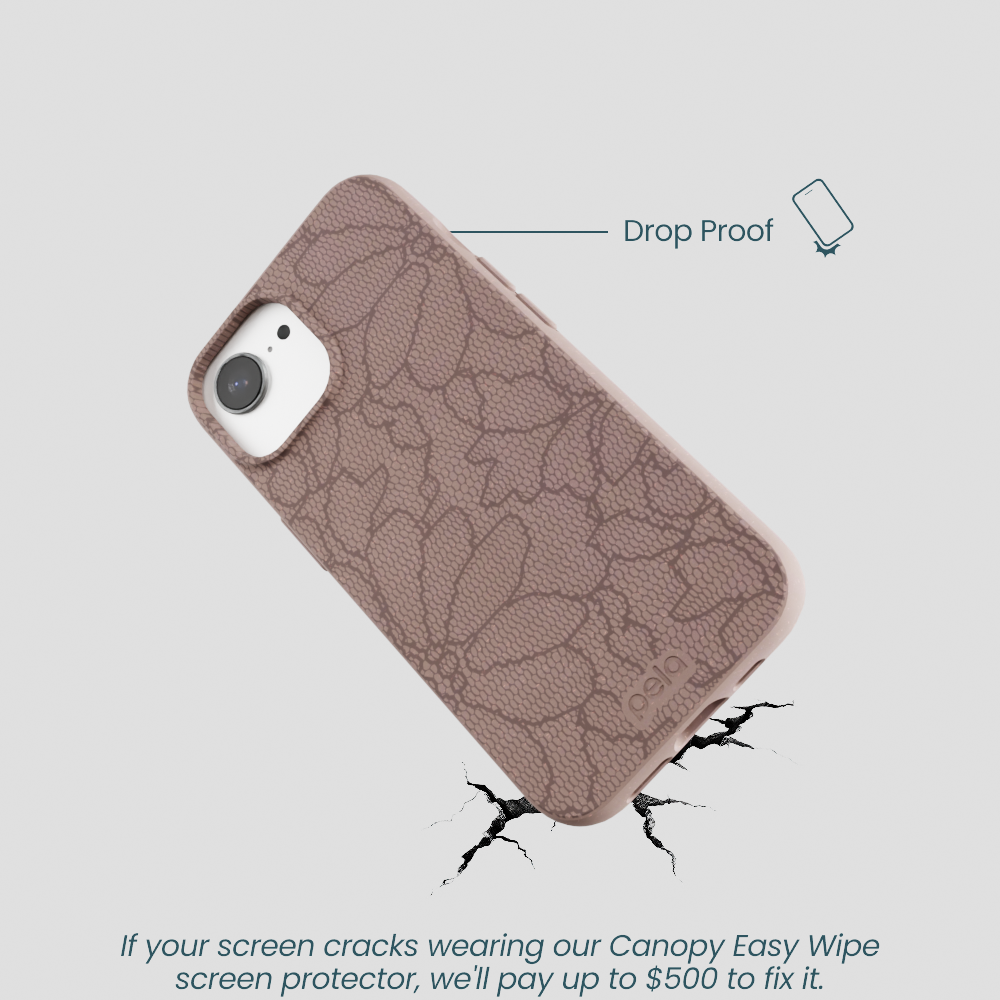 Chocolate Brown Lace Botanica iPhone 16e/17e Case