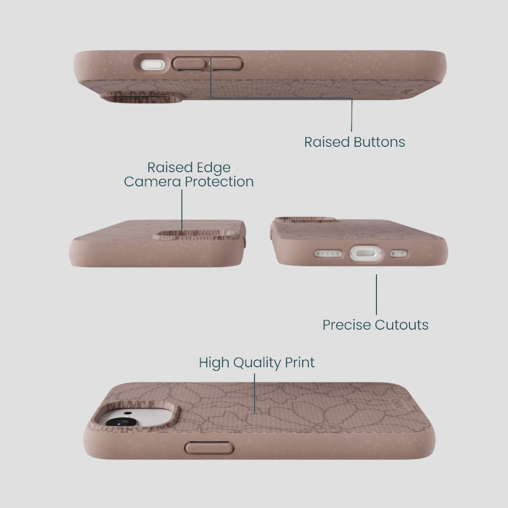 Chocolate Brown Lace Botanica iPhone 16e/17e Case