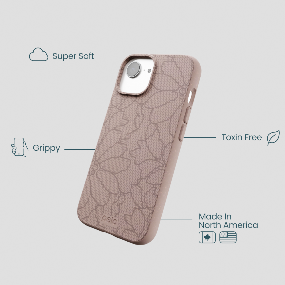 Chocolate Brown Lace Botanica iPhone 16e/17e Case