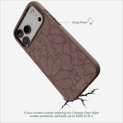 Chocolate Brown Lace Botanica iPhone 17 Pro Max Case