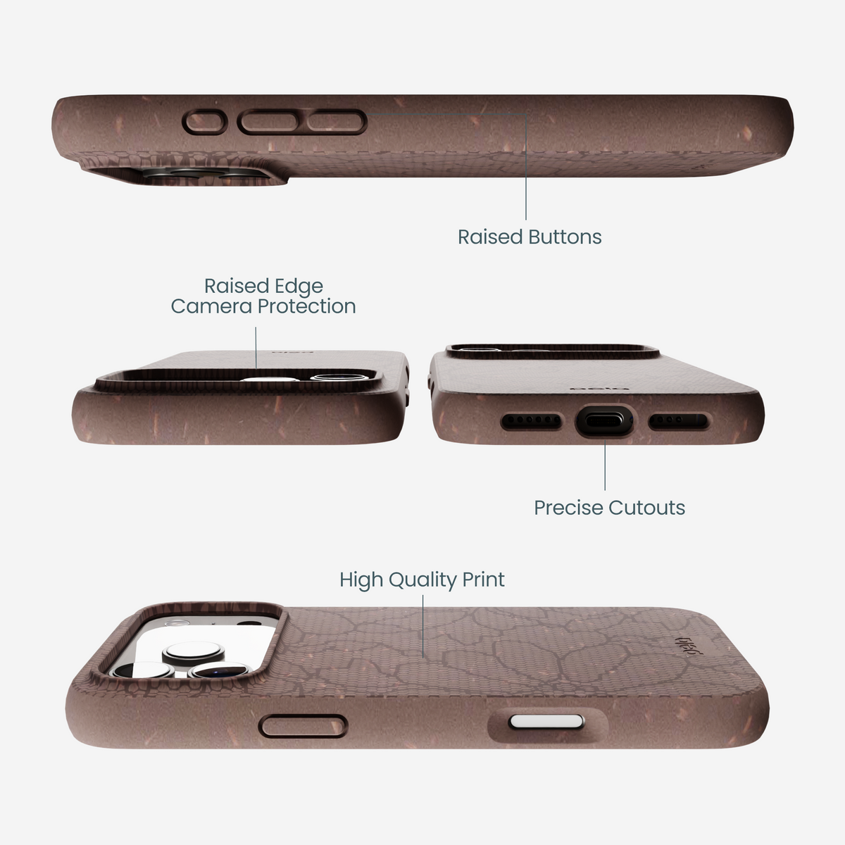 Chocolate Brown Lace Botanica iPhone 17 Pro Max Case