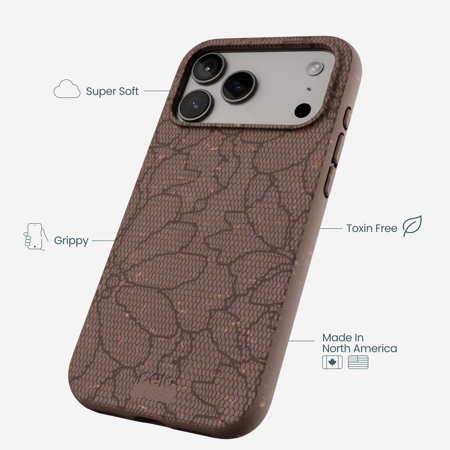 Chocolate Brown Lace Botanica iPhone 17 Pro Max Case