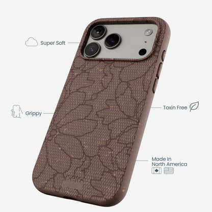 Chocolate Brown Lace Botanica iPhone 17 Pro Max Case