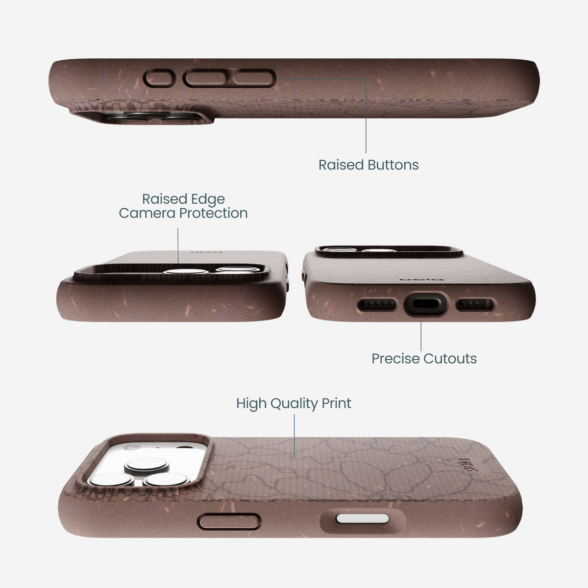 Chocolate Brown Lace Botanica iPhone 17 Pro Case