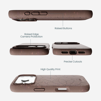 Chocolate Brown Lace Botanica iPhone 17 Pro Case