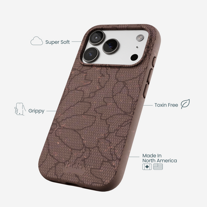 Chocolate Brown Lace Botanica iPhone 17 Pro Case