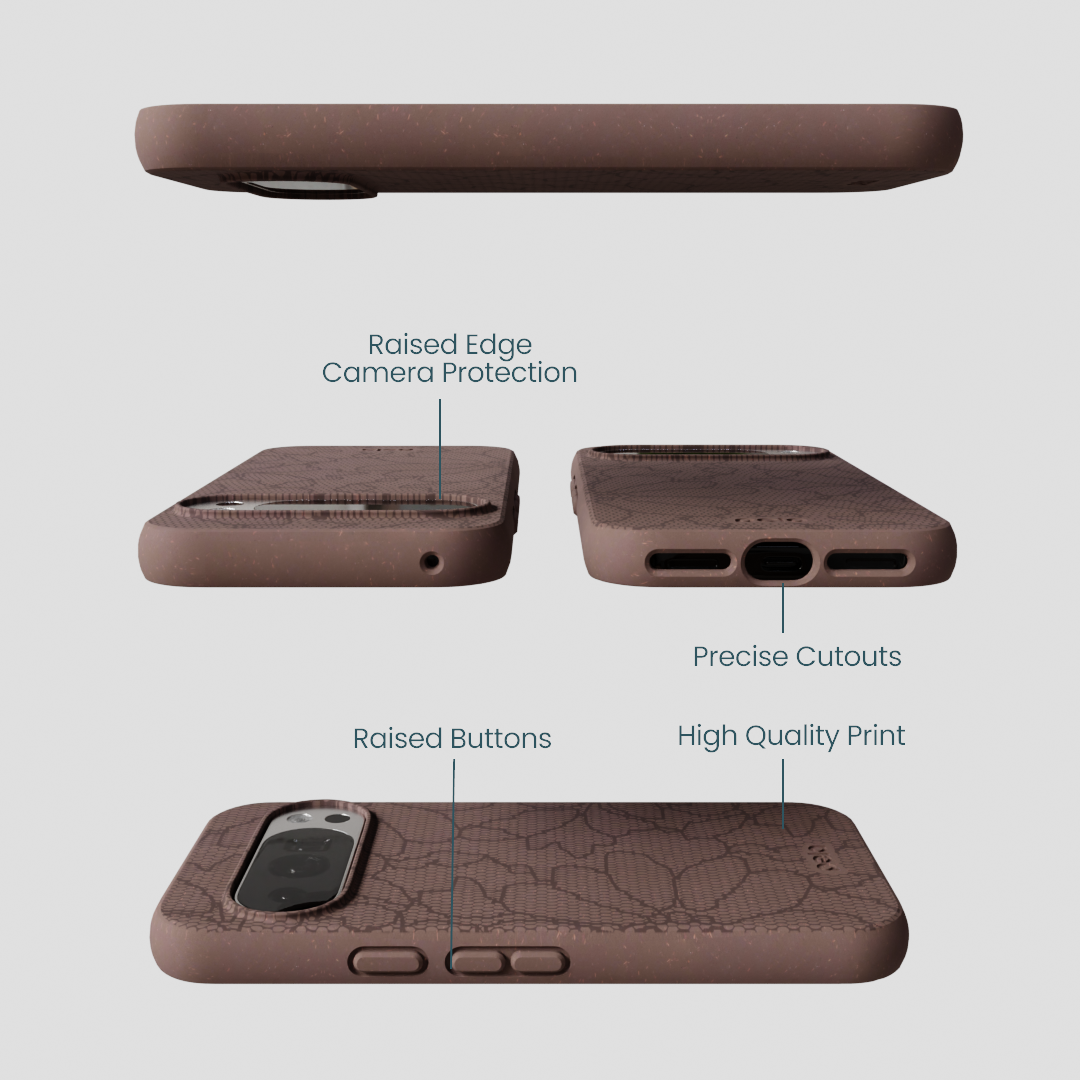 Chocolate Brown Lace Botanica Google Pixel 10/10 Pro Case