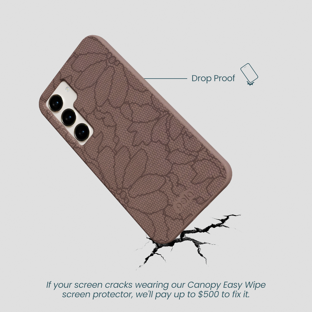 Chocolate Brown Lace Botanica Samsung Galaxy S24 Case