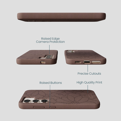 Chocolate Brown Lace Botanica Samsung Galaxy S24 Case