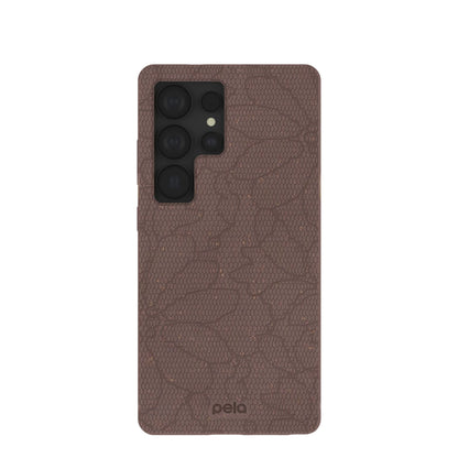 Chocolate Brown Lace Botanica Samsung Galaxy S25 Ultra Case