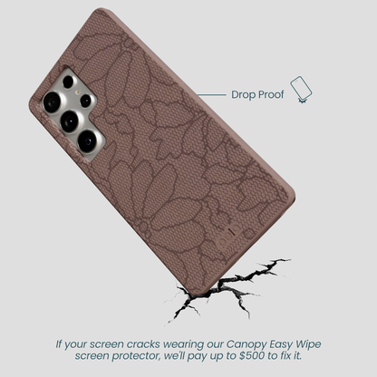 Chocolate Brown Lace Botanica Samsung Galaxy S25 Ultra Case