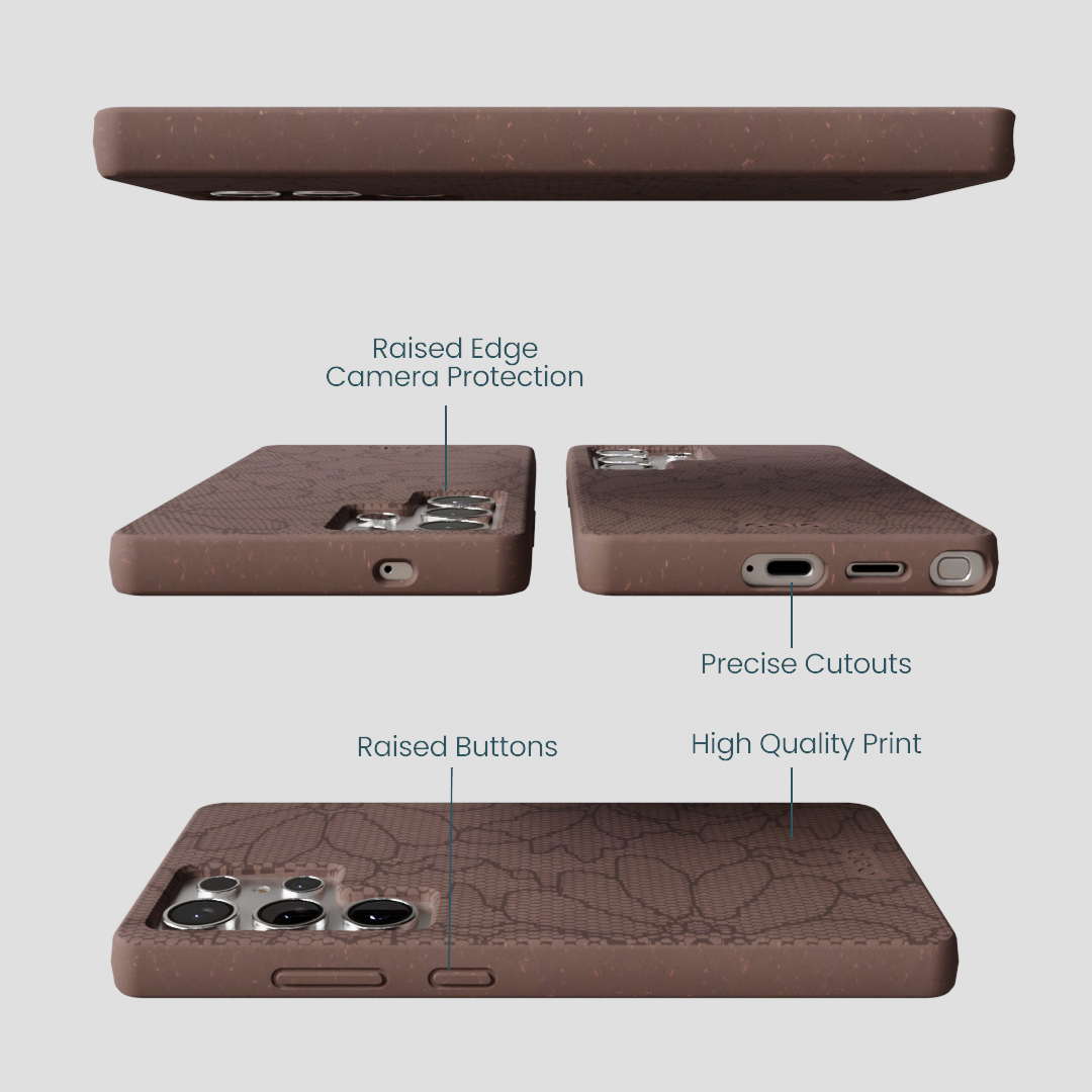 Chocolate Brown Lace Botanica Samsung Galaxy S25 Ultra Case
