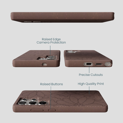 Chocolate Brown Lace Botanica Samsung Galaxy S25 Ultra Case