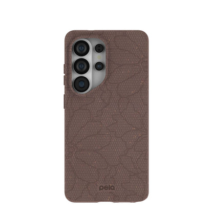 Chocolate Brown Lace Botanica Samsung Galaxy S26 Ultra Case