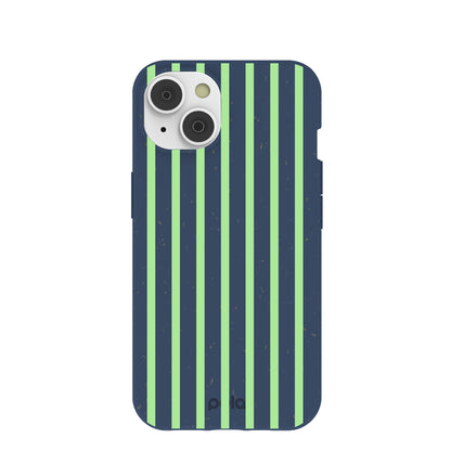 Navy Blue Laser Stripes iPhone 14 Case