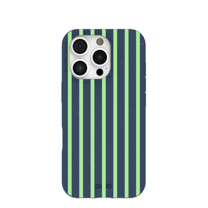 Navy Blue Laser Stripes iPhone 16 Pro Case