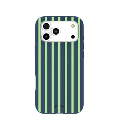 Navy Blue Laser Stripes iPhone 17 Pro Max Case