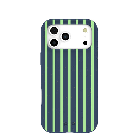 Navy Blue Laser Stripes iPhone 17 Pro Max Case