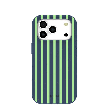 Navy Blue Laser Stripes iPhone 17 Pro Case