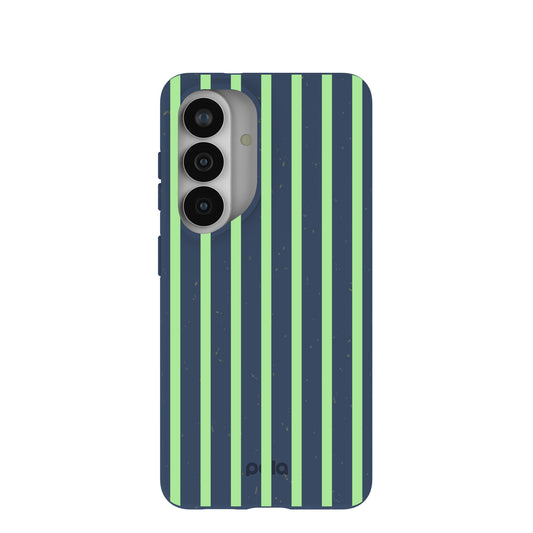 Navy Blue Laser Stripes Samsung Galaxy S26 Case
