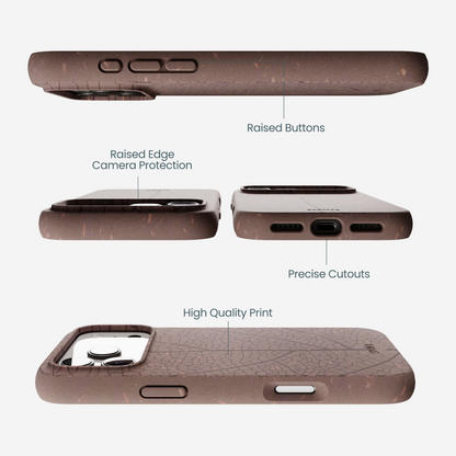 Chocolate Brown Leaf Veins iPhone 17 Pro Max Case