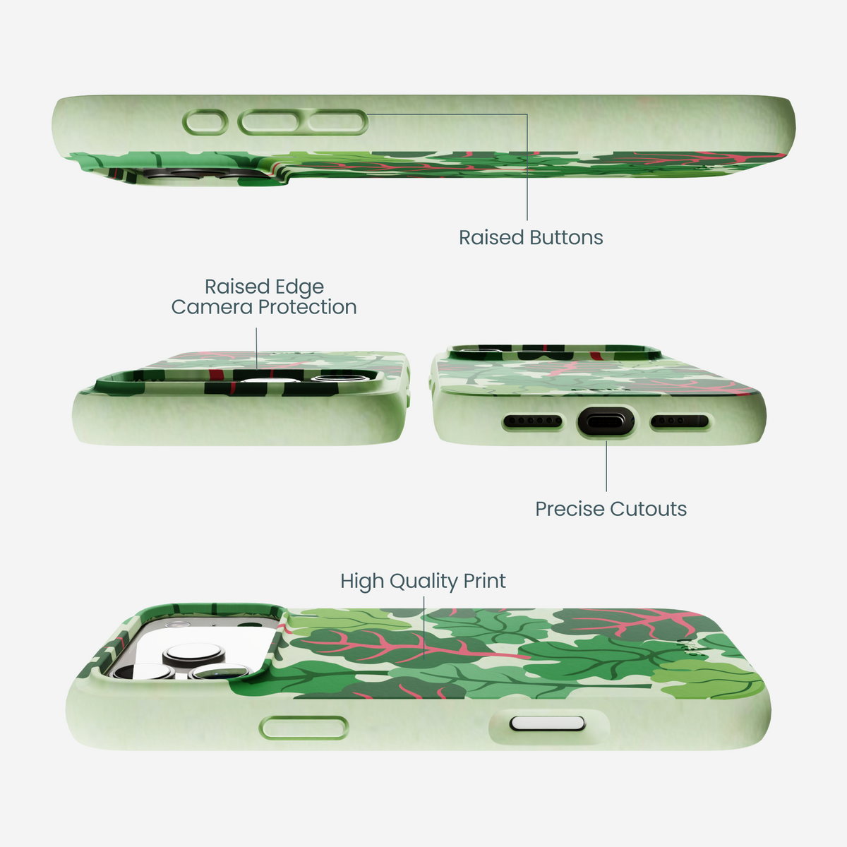 Sage Green Leafy Greens iPhone 17 Pro Max Case