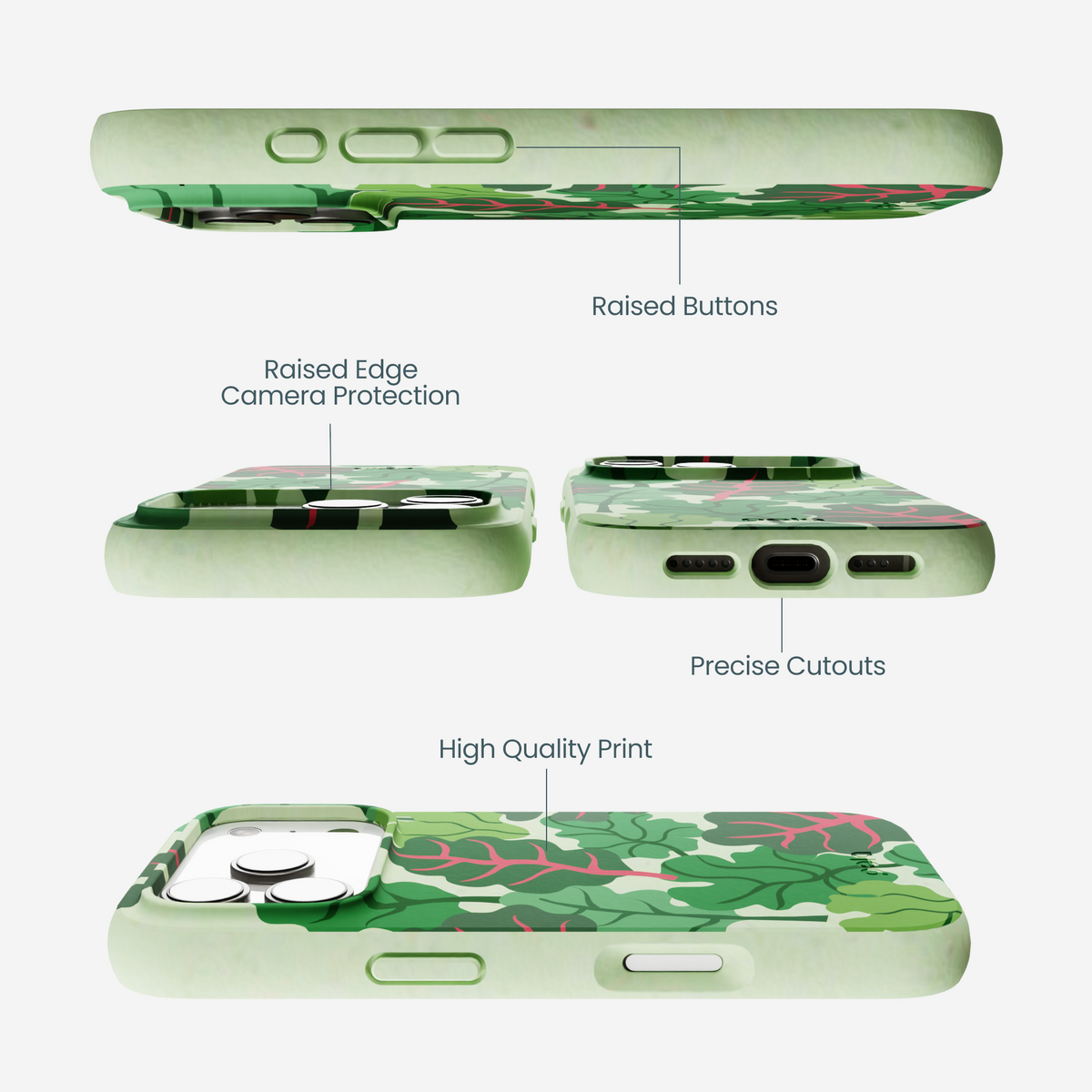 Sage Green Leafy Greens iPhone 17 Pro Case