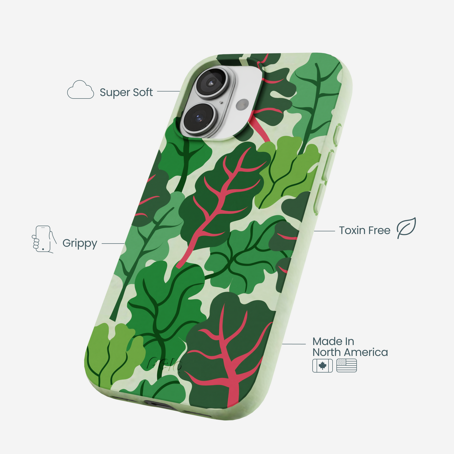 Sage Green Leafy Greens iPhone 17 Case