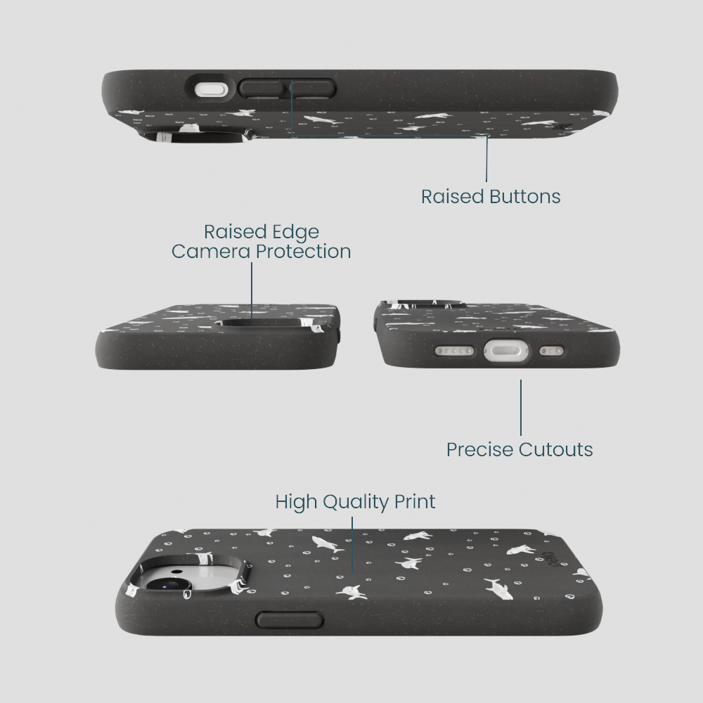 Black Lil Sharks iPhone 16e/17e Case