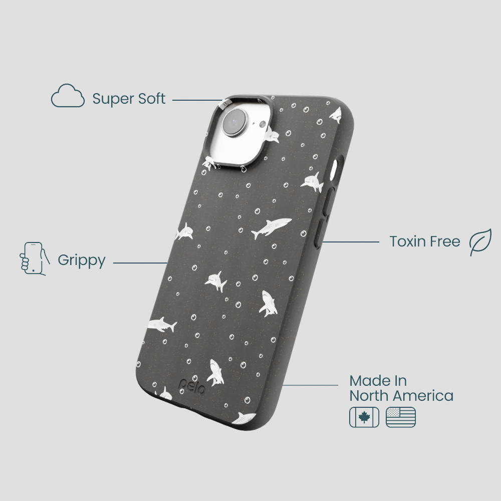 Black Lil Sharks iPhone 16e/17e Case