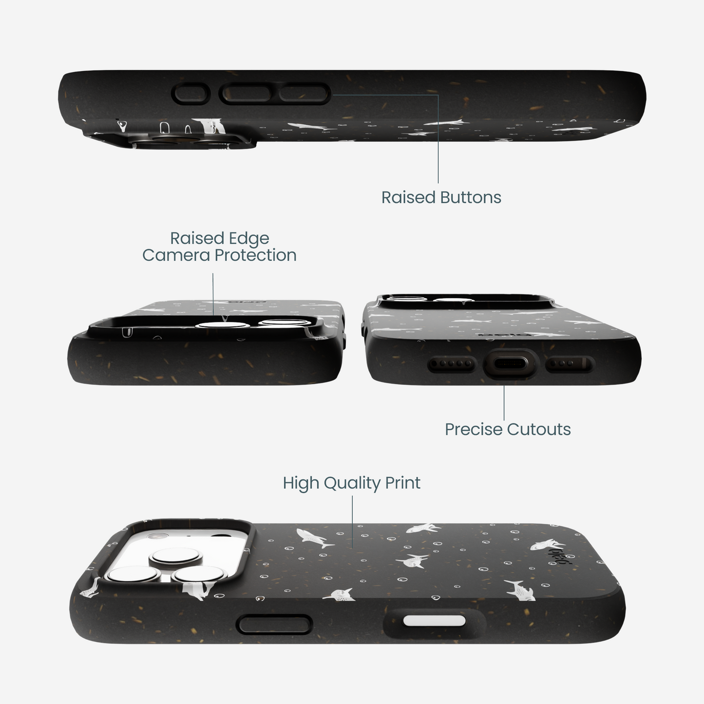 Black Lil Sharks iPhone 17 Pro Case