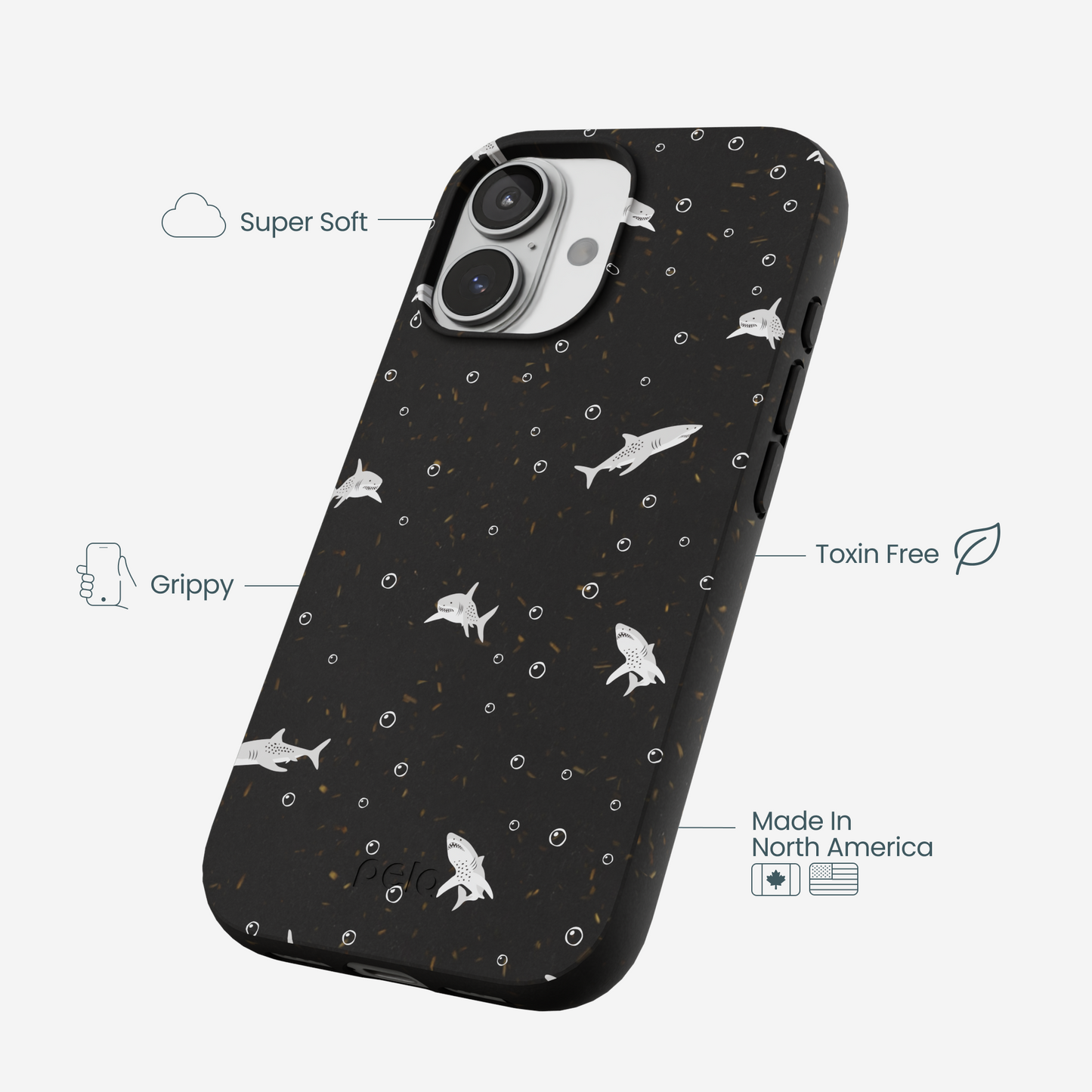 Black Lil Sharks iPhone 17 Case