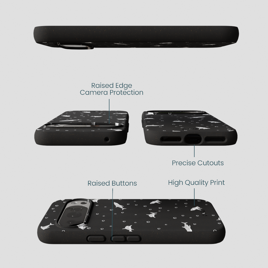 Black Lil Sharks Google Pixel 10/10 Pro Case