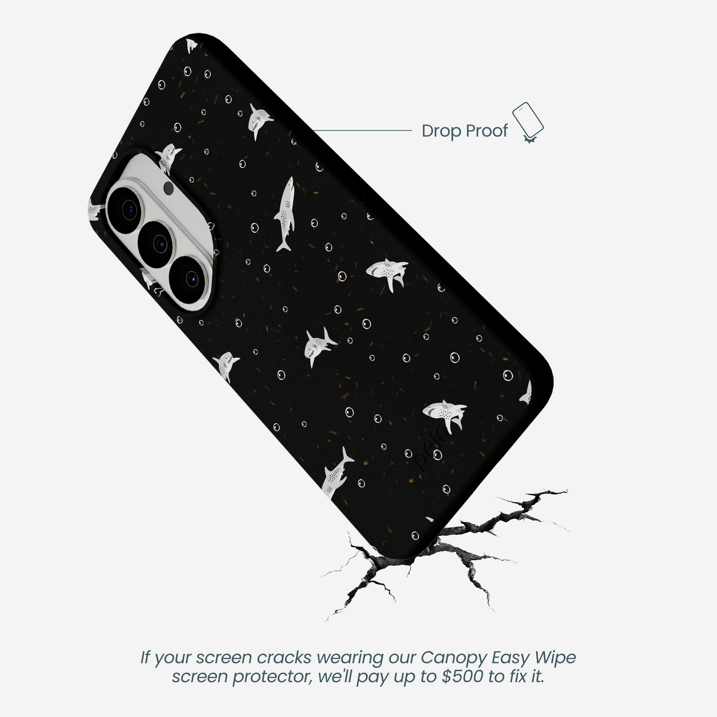 Black Lil Sharks Samsung Galaxy S26 Case