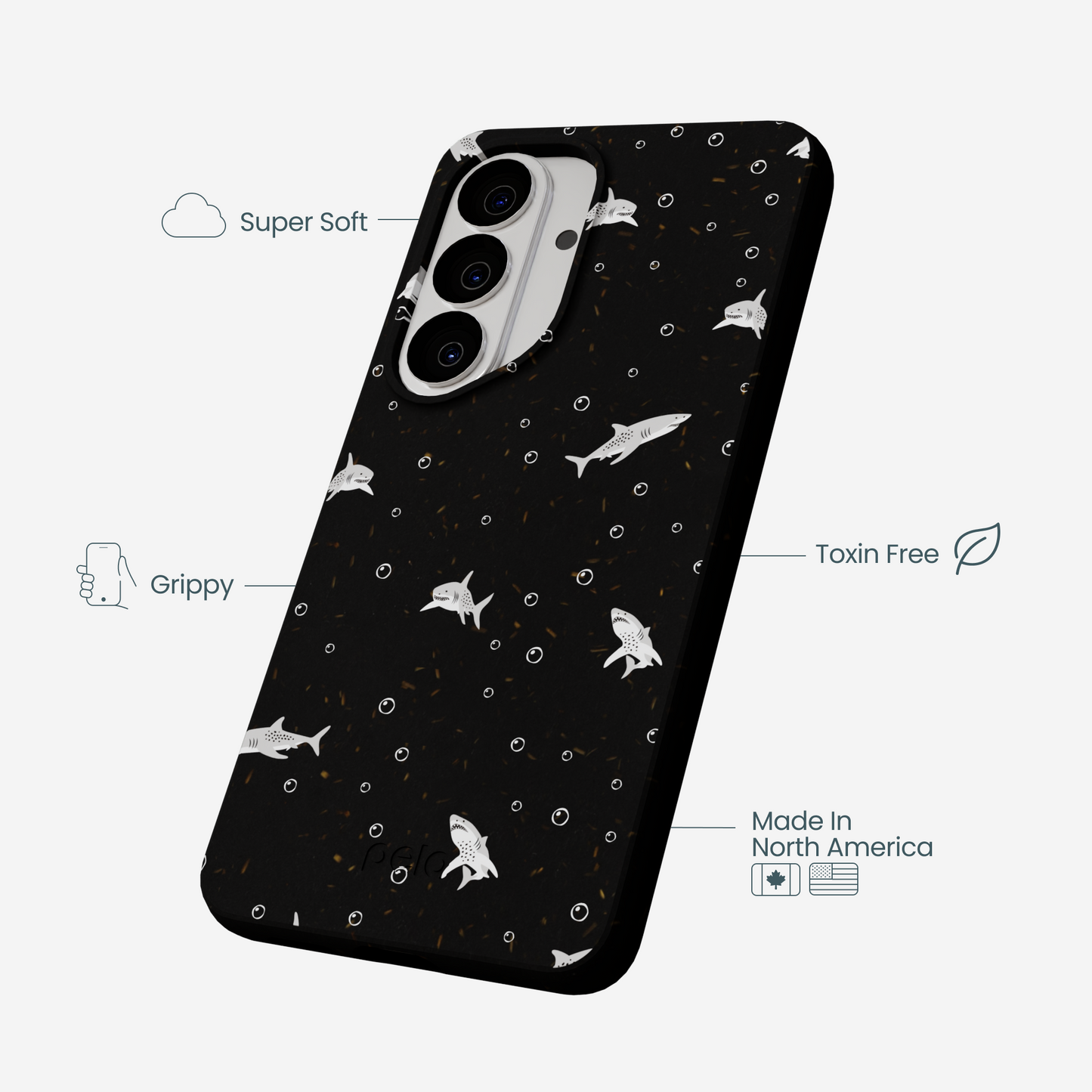 Black Lil Sharks Samsung Galaxy S26 Case