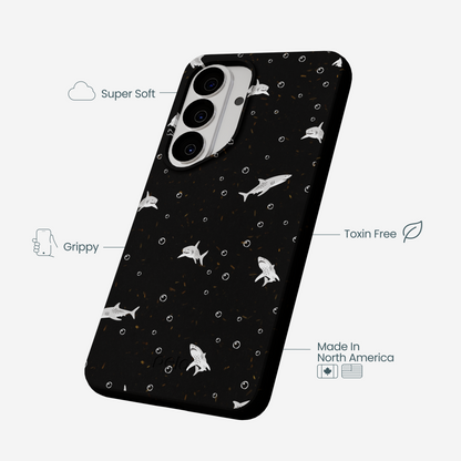 Black Lil Sharks Samsung Galaxy S26 Case