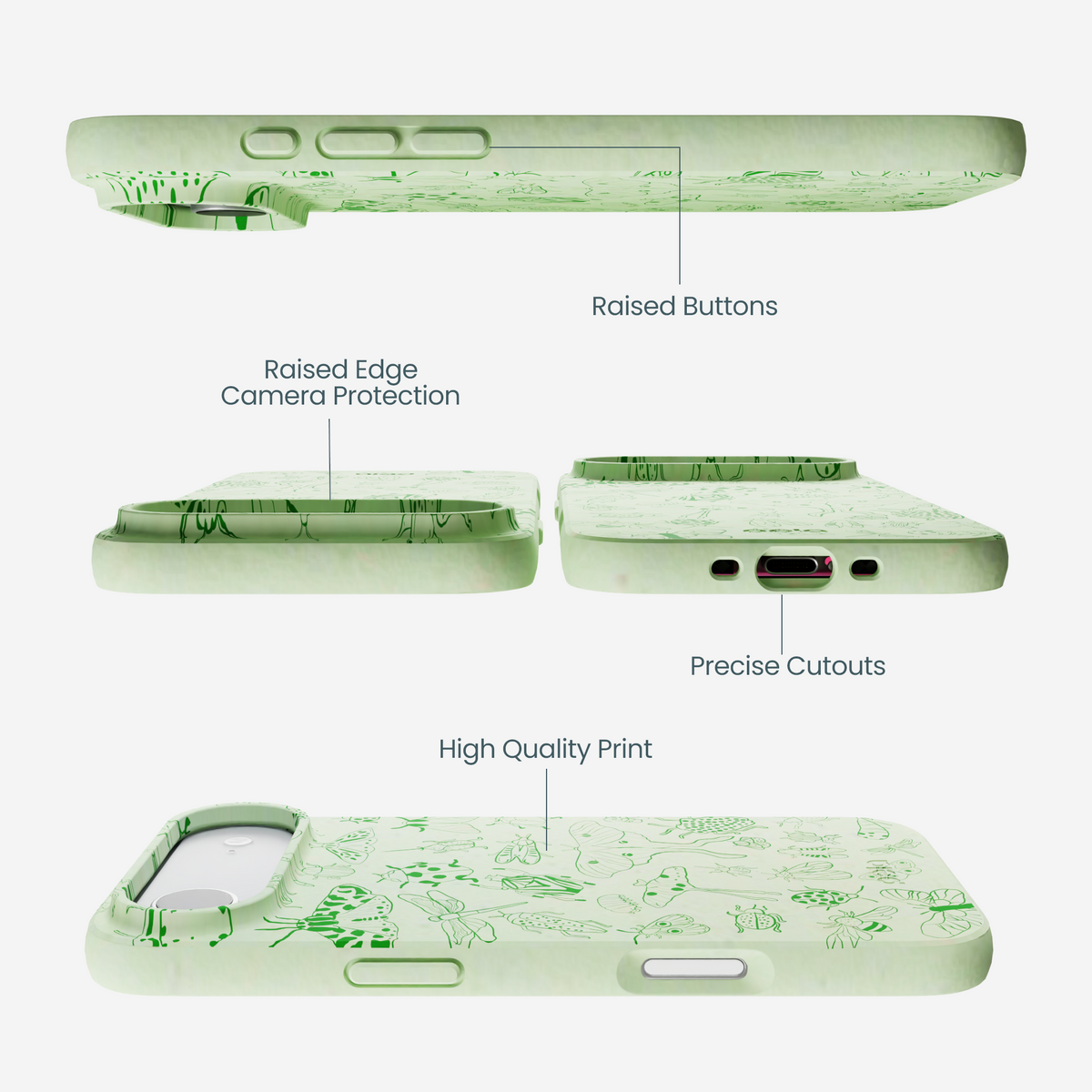 Sage Green Linear Entomology iPhone Air Case