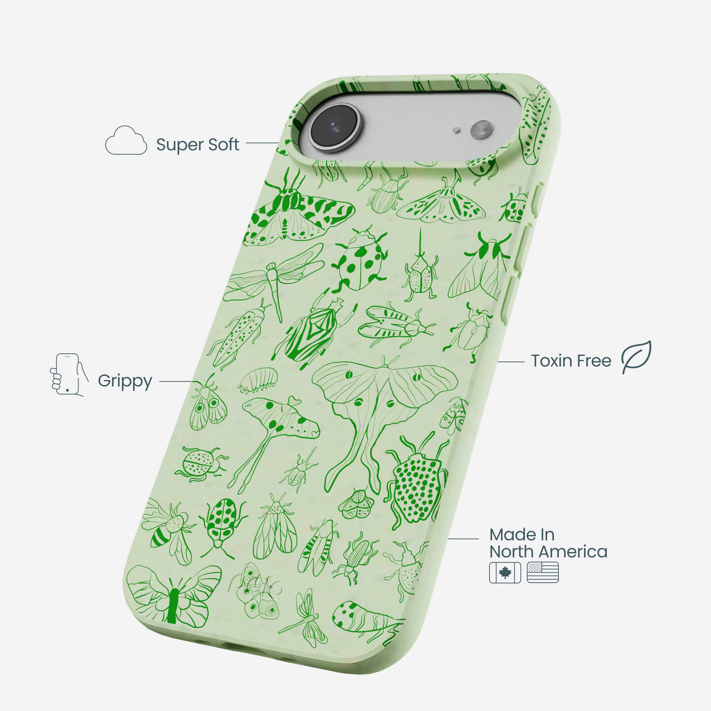 Sage Green Linear Entomology iPhone Air Case