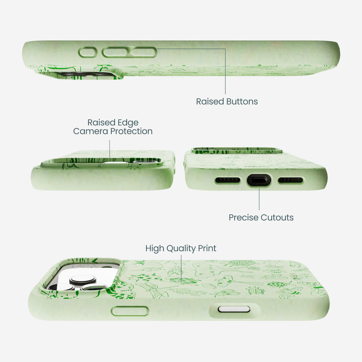 Sage Green Linear Entomology iPhone 17 Pro Max Case