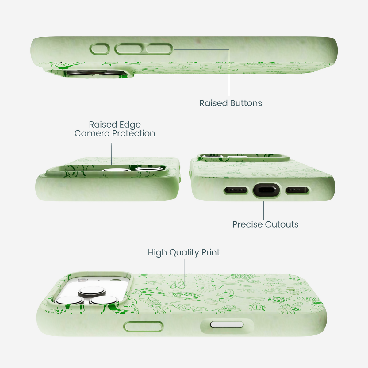 Sage Green Linear Entomology iPhone 17 Pro Case