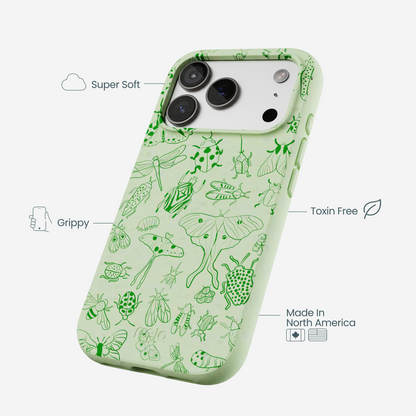 Sage Green Linear Entomology iPhone 17 Pro Case