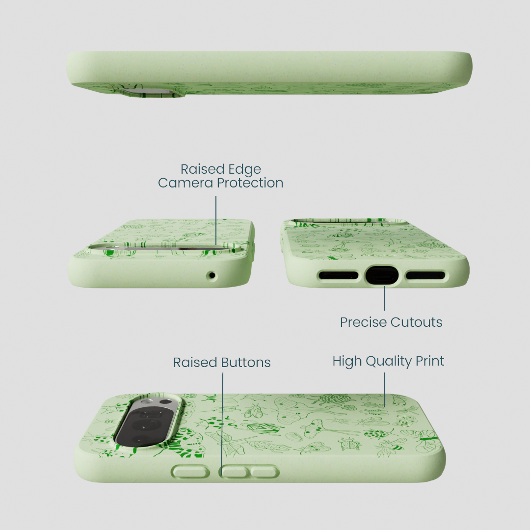 Sage Green Linear Entomology Google Pixel 10/10 Pro Case