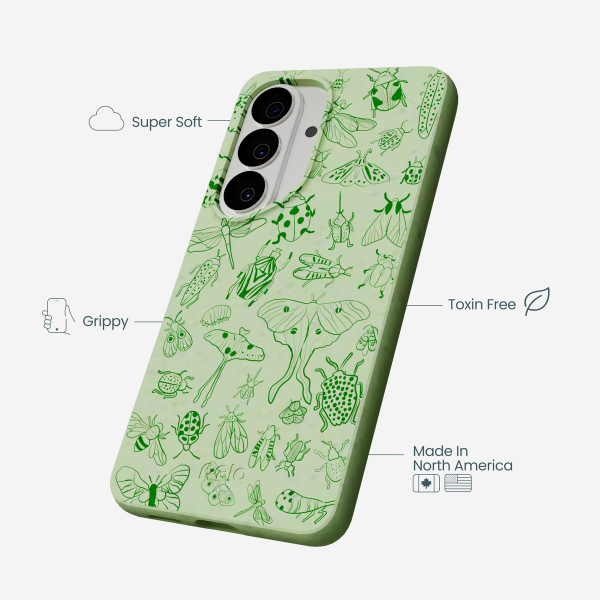 Sage Green Linear Entomology Samsung Galaxy S26 Case
