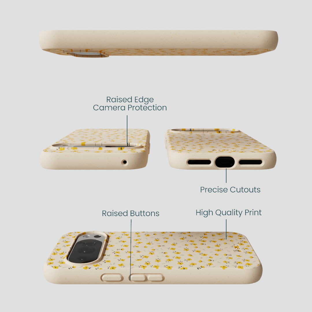 Seashell Little Yellow Flowers Google Pixel 10/10 Pro Case